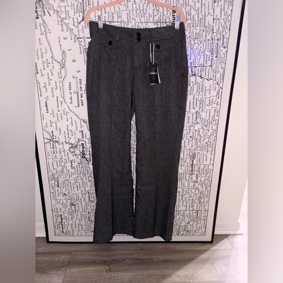 Women's Gray Straight Leg Pants - Picture 3 of 4